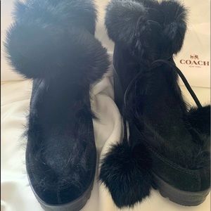 Coach suede/fur booties